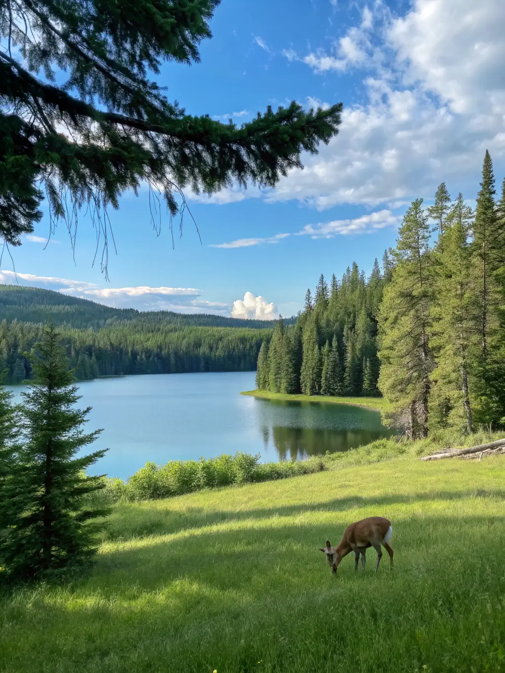 A close-up photograph of a healthy deer in its natural habitat, showcasing the positive impact of conservation efforts.